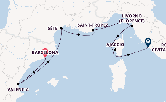 Western Mediterranean from Barcelona, Spain with the Allura