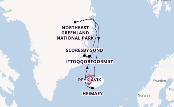 Arctic from Reykjavik, Iceland with the Seabourn Pursuit