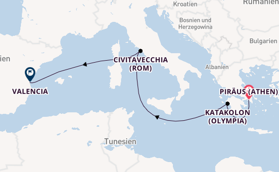 MSC Sinfonia - Von den verborgenen Schätzen Peloponnes in die spanischen Sonne