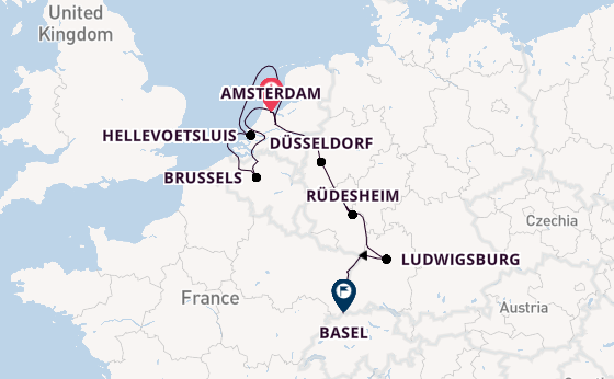 Rhine River, Europe from Amsterdam, Netherlands with the AmaFiora