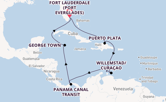 Caribbean from Fort Lauderdale (Port Everglades), Florida, USA with the Celebrity Ascent
