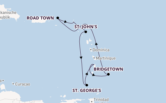 Südliche Karibik ab Basseterre, St. Kitts auf der Iona
