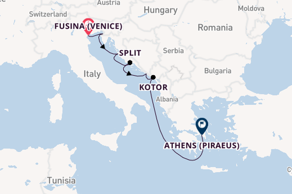 Eastern Mediterranean from Fusina (Venice) with the Azamara Onward