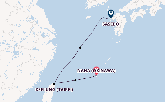 Oost-Azië vanaf Naha (Okinawa), Japan met de Costa Serena