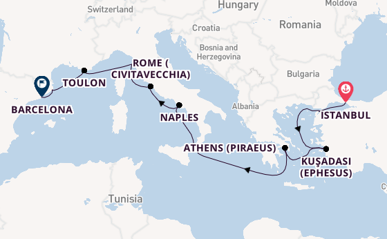Mediterranean Sea from Istanbul, Turkey with the Seven Seas Splendor