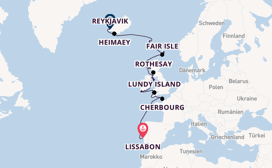 Britische Inseln ab Lissabon, Portugal auf der Seabourn Pursuit