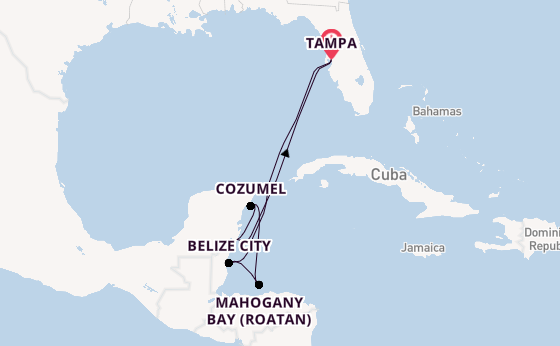 Western Caribbean from Tampa, Florida, USA with the Enchantment of the Seas