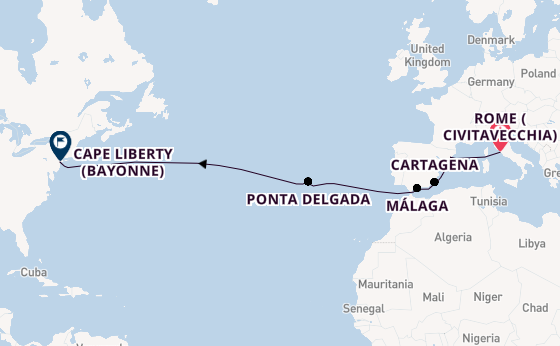 Transatlantic from Rome (Civitavecchia), Italy with the Odyssey of the Seas