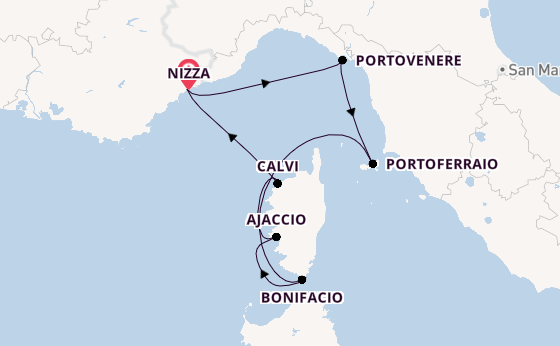 Westliches Mittelmeer ab Nizza, Frankreich auf der Royal Clipper
