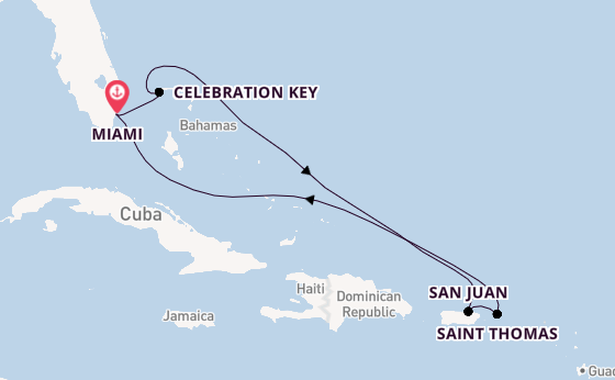 Caribbean from Miami, Florida with the Carnival Magic