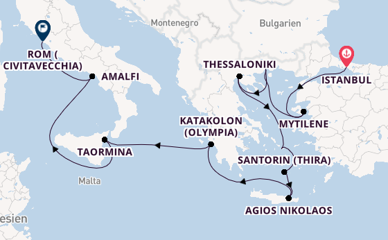 Mittelmeer ab Istanbul, Türkei auf der Sirena