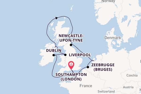 British Isles from Southampton, England with the Norwegian Sky