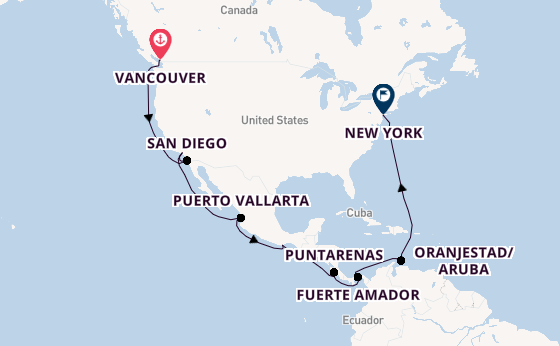 Central America from Vancouver, Canada with the Coral Princess