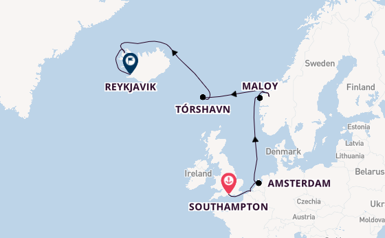 Norway from Southampton, England with the Norwegian Prima