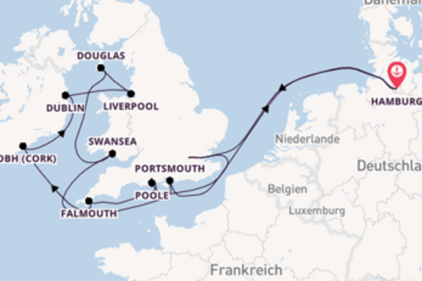 MS Hamburg - Nordseeluft, Großbritannien & Irland erleben