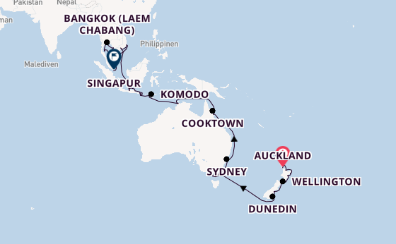 Australien und Neuseeland ab Deutschland auf der Riviera