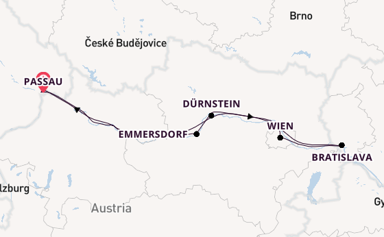 Donau vanaf Passau, Duitsland met de Amadeus Imperial