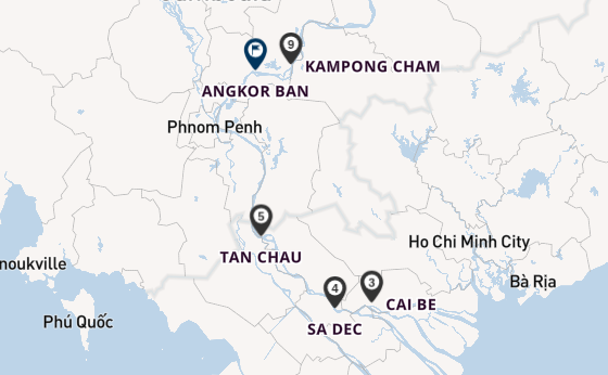 South East Asia from My Tho (Ho Chi Minh City), Vietnam with the AmaDara