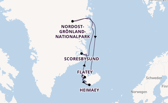 Arktis ab Reykjavik, Island auf der Seabourn Pursuit