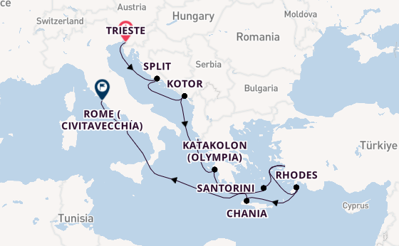 Mediterranean Sea from Trieste, Italy with the Enchanted Princess
