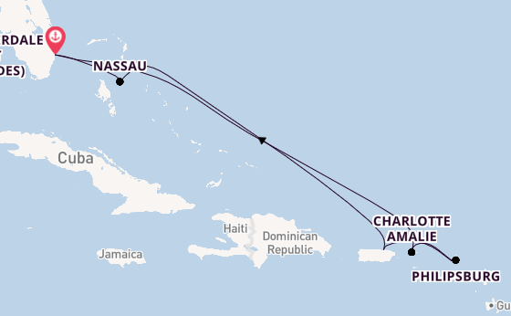 Caribbean from Fort Lauderdale (Port Everglades), Florida, USA with the Celebrity Beyond