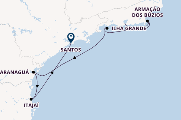 Brazilië vanaf Rio de Janeiro, Brazilië met de MSC Musica