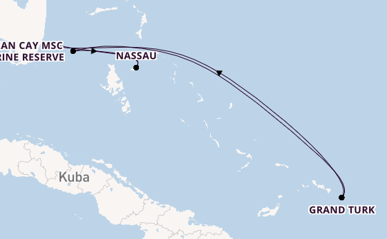 Karibik ab Miami auf der MSC Meraviglia