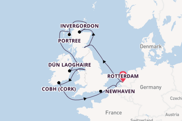Cruise in 15 dagen naar Rotterdam met Holland America Line