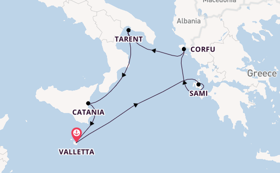 Mediterranean from Valletta, Malta with the Azura