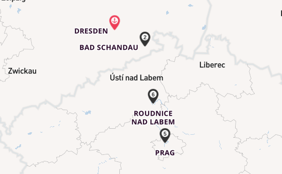 Elbe ab Dresden, Deutschland auf der MS Sans Souci