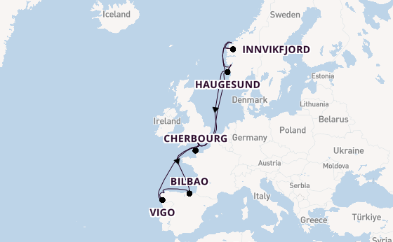 Norway from Southampton, England with the Arvia