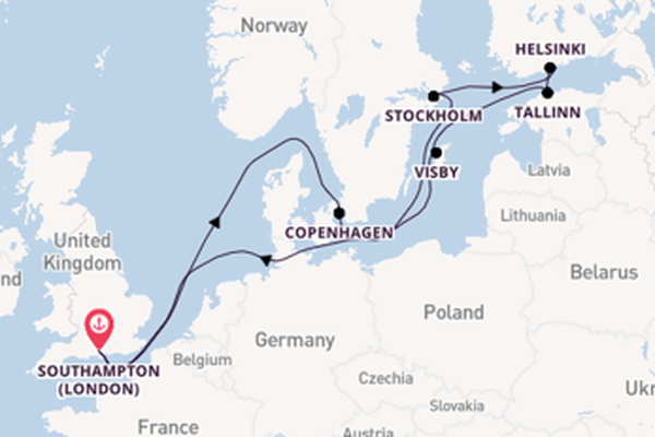 British Isles from Southampton, England with the Celebrity Apex