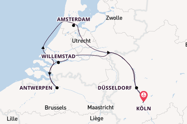 Rhein ab Köln, Deutschland auf der A-ROSA ALEA