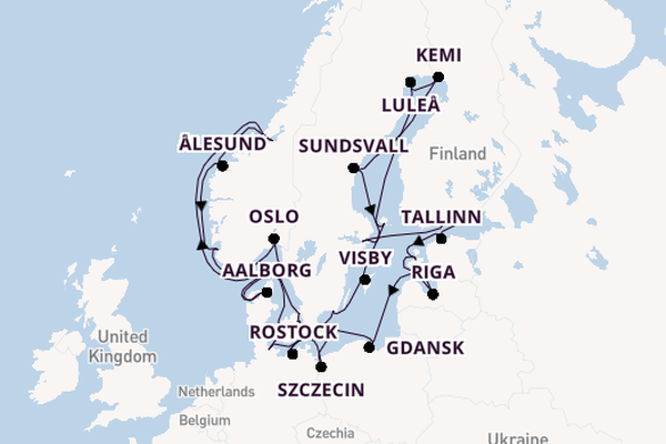 Noorwegen vanaf Kopenhagen, Denemarken met de Sirena