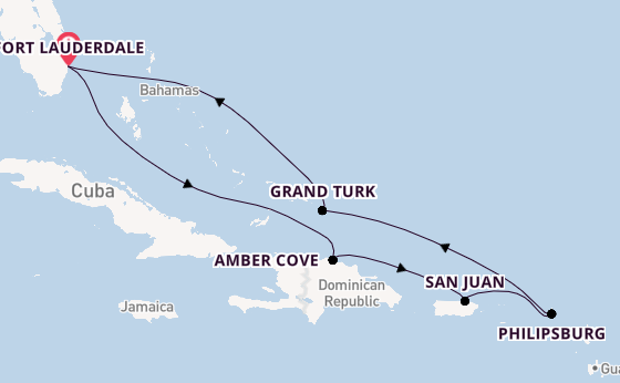 Caribbean vanaf Fort Lauderdale, Verenigde Staten met de Regal Princess