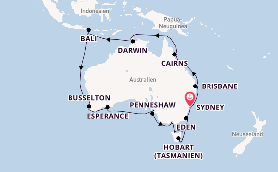 Australien ab Sydney auf der Marina