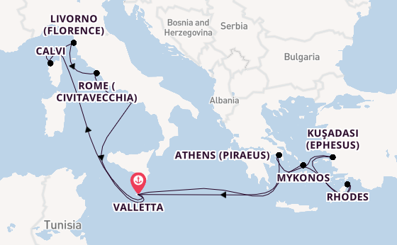 Mediterranean Sea from Valletta, Malta with the Azura