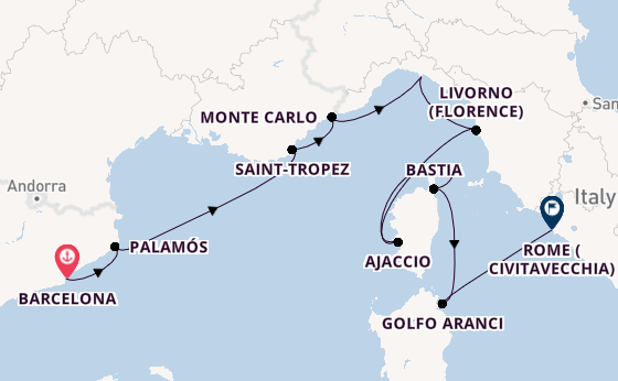 Western Mediterranean from Barcelona, Spain with the Seven Seas Mariner