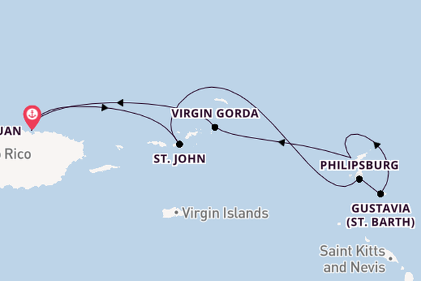 Eastern Caribbean from San Juan, Puerto Rico with the Ilma