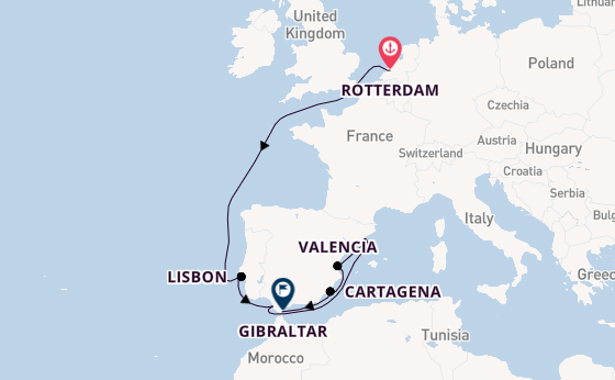 Western Mediterranean from Rotterdam, Netherlands with the Nieuw Statendam