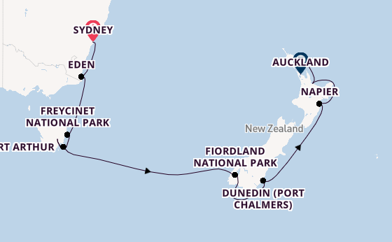New Zealand from Sydney, Australia with the Royal Princess