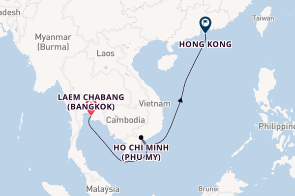 Southeast Asia from Laem Chabang (Bangkok), Thailand with the Costa Serena