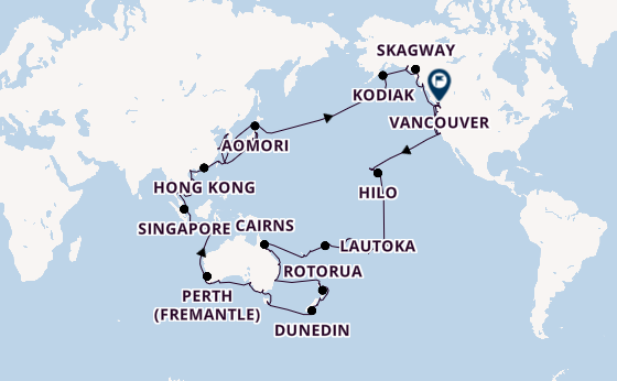 Transpacific from San Francisco, California with the Seven Seas Splendor