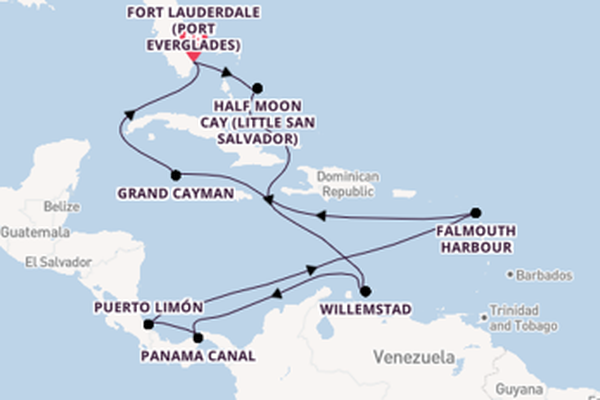 Central America from Fort Lauderdale (Port Everglades), Florida with the Rotterdam