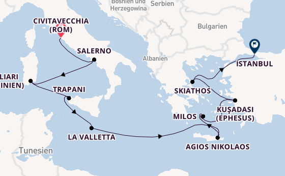 Mittelmeer ab Civitavecchia (Rom), Italien auf der Marina