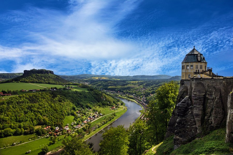 Elbe ab Dresden, Deutschland auf der MS Sans Souci