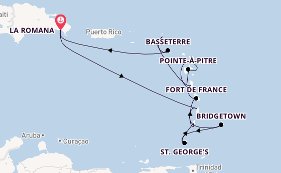 Caribbean vanaf La Romana met de Mein Schiff 2 