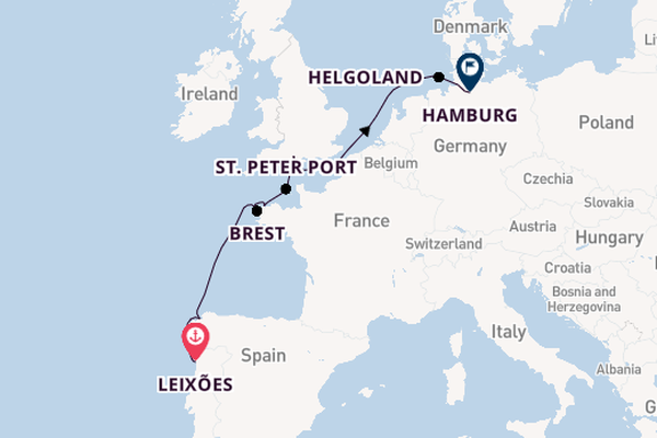 Verenigd Koninkrijk vanaf Leixões, Portugal met de HANSEATIC spirit