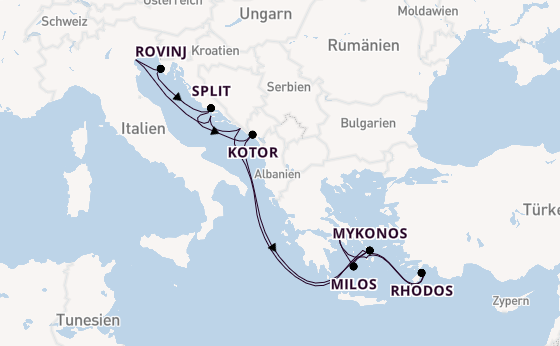 Östliches Mittelmeer ab Piräus (Athen), Griechenland auf der EXPLORA II