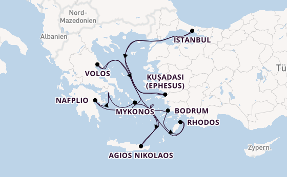 Östliches Mittelmeer ab Piräus (Athen), Griechenland auf der EXPLORA II